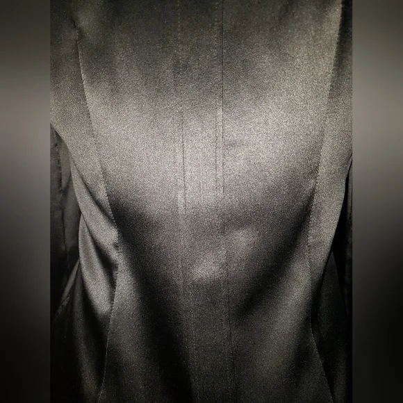 Dolce Gabbana Black 100% Silk tuxedo shirt pleated back pearl logo buttons M